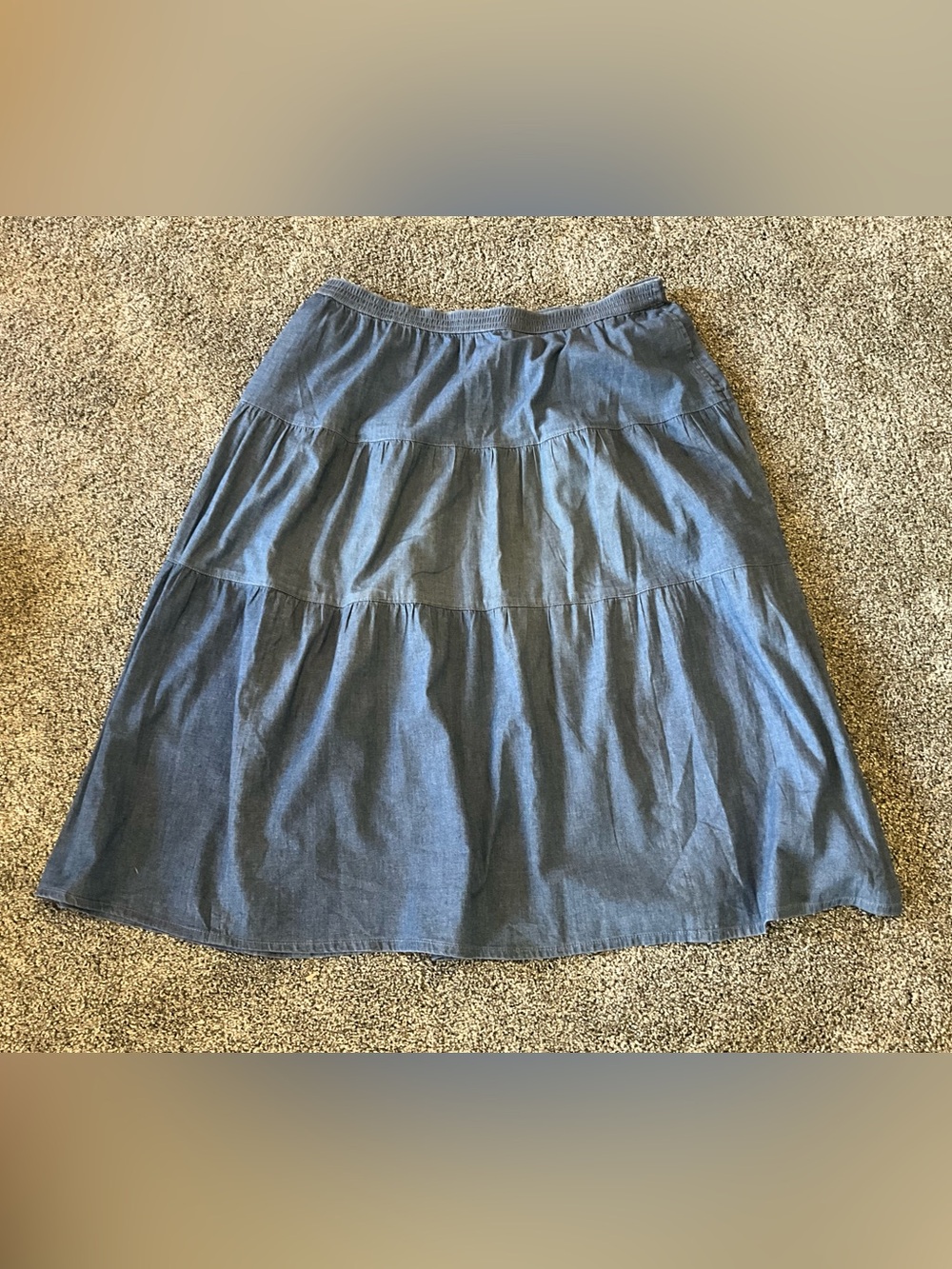 Denim Maxi Skirt - Blue